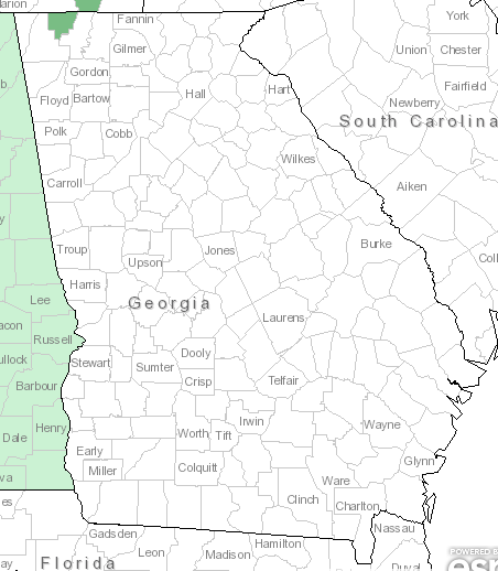The Georgia range of Asclepias hirtella